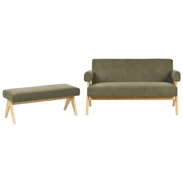 Sofagruppe Tamre - Olivengrønn/Lys brun - Møbler - Sofaer - Sofagrupper