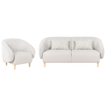 Sofagruppe Umea - Beige, Lyst tre - Møbler - Sofaer - 4 seter sofa