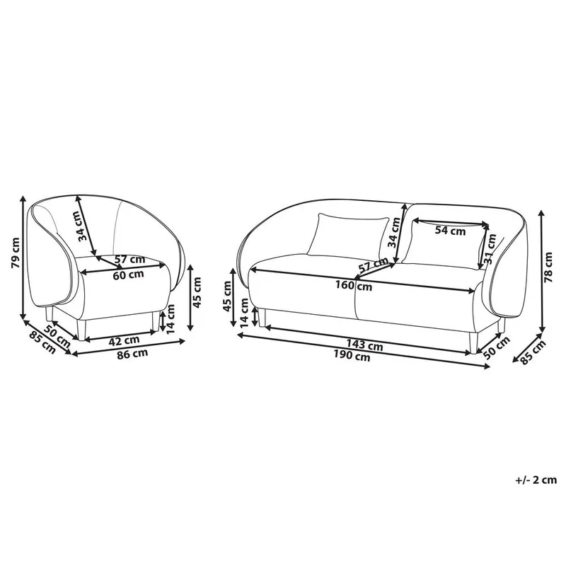 Sofagruppe Umea - Beige, Lyst tre - Møbler - Sofaer - 4 seter sofa