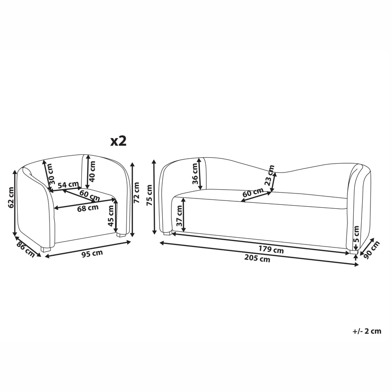 Sofagruppe Veltada - Off-White - Møbler - Sofaer - Sofagrupper