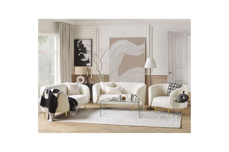 6-sits Soffgrupp Beliani Loen Orange/Svart White - Møbler - Sofaer - Sofagrupper