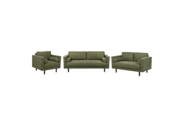 6-sits Soffgrupp Beliani Nurmo Beige/mörkt trä Green||Dark colored wood - Møbler - Sofaer - Sofagrupper