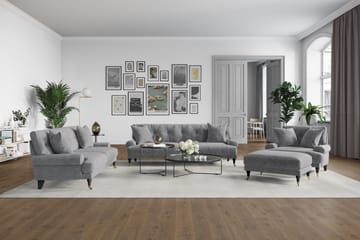 Andrew 3-seters Fløyelssofa - Lys grå - Møbler - Sofaer - Sofagrupper - Howard sofagruppe