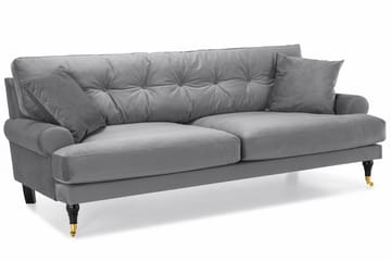 Andrew 3-seters Fløyelssofa - Lys grå - Møbler - Sofaer - Sofagrupper - Howard sofagruppe