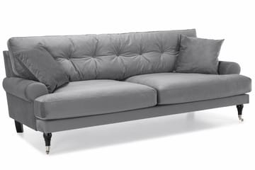 Andrew 3-seters Fløyelssofa - Lys grå - Møbler - Sofaer - Sofagrupper - Howard sofagruppe