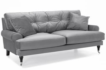 Andrew 3-seters Fløyelssofa - Lys grå - Møbler - Sofaer - Sofagrupper - Howard sofagruppe