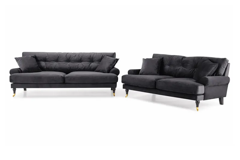 Andrew 3-seters Fløyelssofa - Mørk grå - Møbler - Sofaer - Sofagrupper - Howard sofagruppe