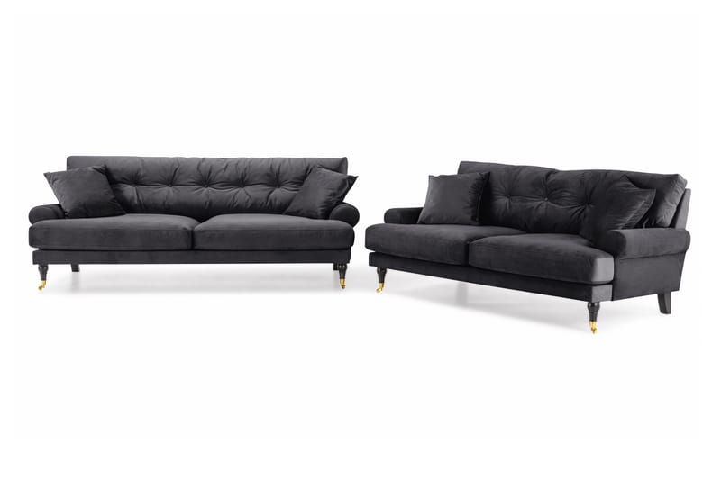 Andrew 3-seters Fløyelssofa - Mørk grå - Møbler - Sofaer - Sofagrupper - Howard sofagruppe