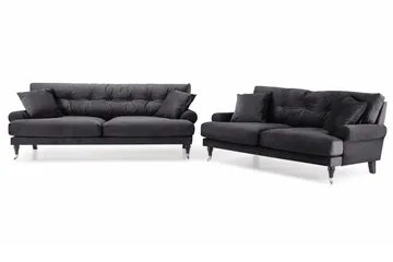 Krom ben - Mørkegrå Fløyel