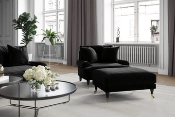 Andrew 3-seters Fløyelssofa - Svart - Møbler - Sofaer - Sofagrupper - Howard sofagruppe
