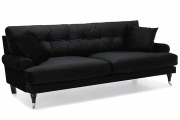 Andrew 3-seters Fløyelssofa - Svart - Møbler - Sofaer - Sofagrupper - Howard sofagruppe