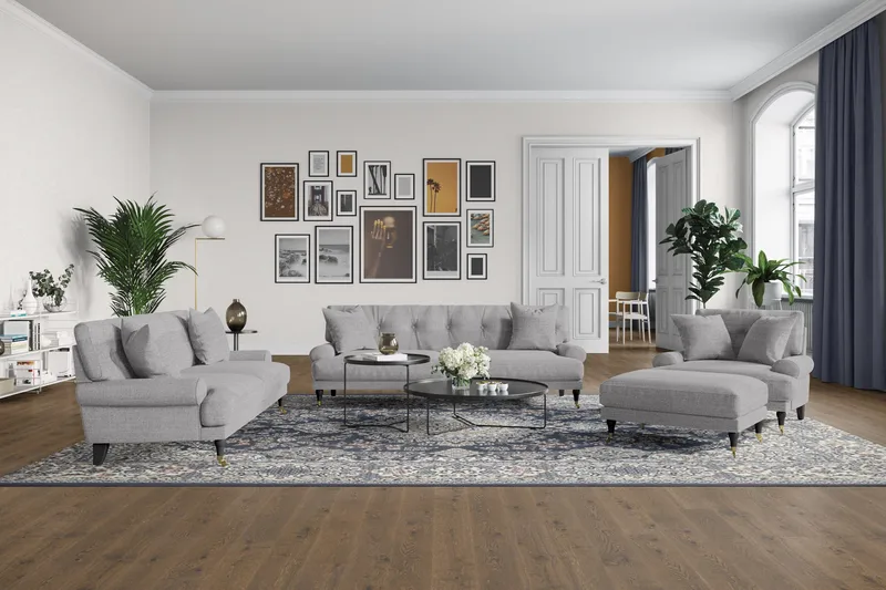 Andrew 3-seters Stoffsofa - Grå - Møbler - Sofaer - Sofagrupper - Howard sofagruppe