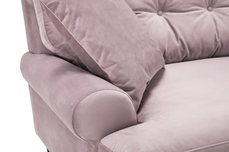 Andrew 5-seter Howard Sofagruppe med Hjul og Knappedetaljer i Stoff - Rosa - Møbler - Sofaer - Sofagrupper - Howard sofagruppe