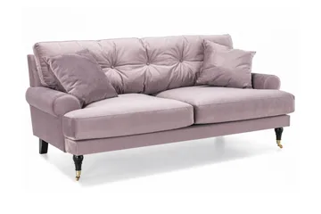 Andrew 5-seter Howard Sofagruppe med Hjul og Knappedetaljer i Stoff - Rosa - Møbler - Sofaer - Sofagrupper - Howard sofagruppe