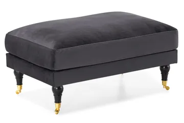Andrew Howard Sofagruppe 102 cm med Fotpall og Hjul i Mørkegrå Fløyel - Gr å - Møbler - Sofaer - Sofagrupper - Howard sofagruppe