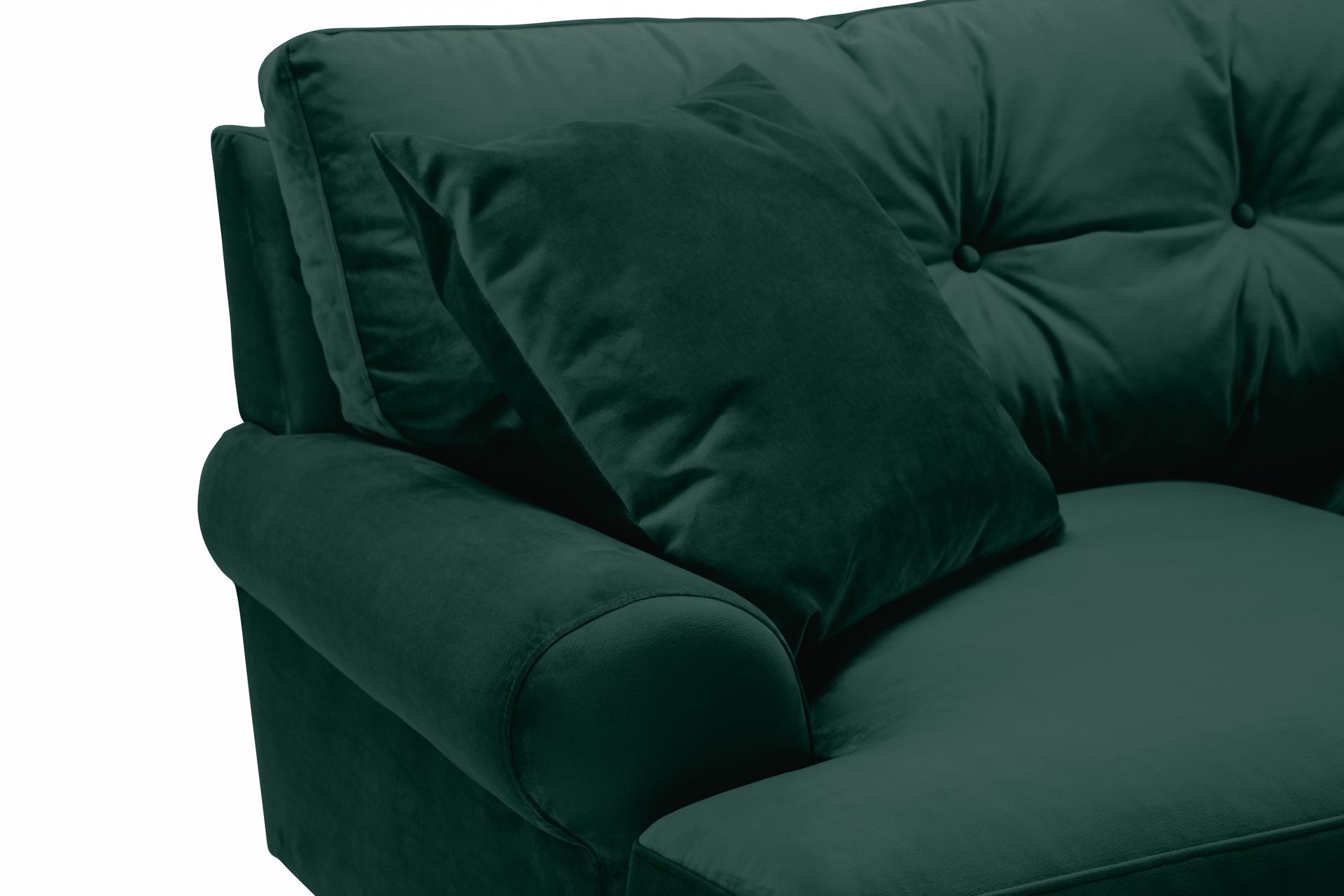 Andrew Sofagruppe 2-seter Sofa + Lenestol + Fotskammel i Fløyel - Grønn - Møbler - Sofaer - Sofagrupper - Howard sofagruppe