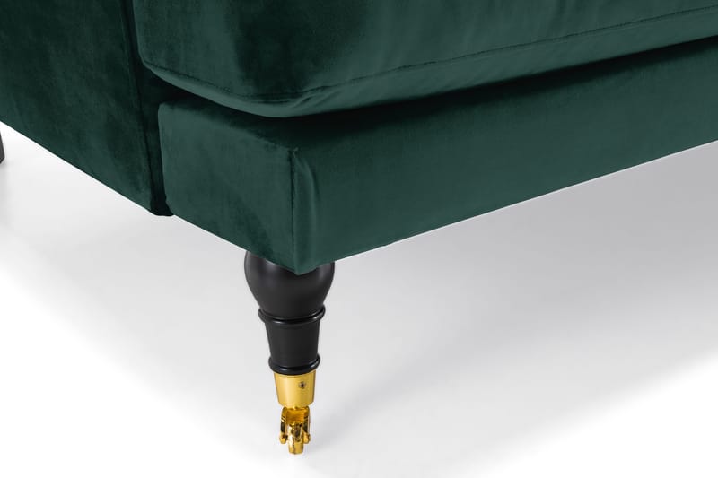Andrew Sofagruppe 2-seter Sofa + Lenestol + Fotskammel i Fløyel - Grønn - Møbler - Sofaer - Sofagrupper - Howard sofagruppe