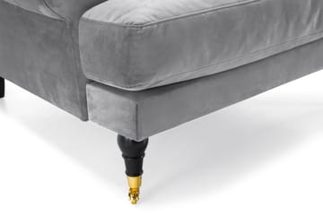 Andrew Sofagruppe 2-seter Sofa + Lenestol + Fotskammel i Fløyel - Lys grå - Møbler - Sofaer - Sofagrupper - Howard sofagruppe