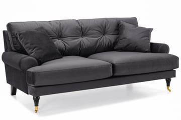 Andrew Sofagruppe 2-seter Sofa + Lenestol + Fotskammel i Fløyel - Mørk grå - Møbler - Sofaer - Sofagrupper - Howard sofagruppe