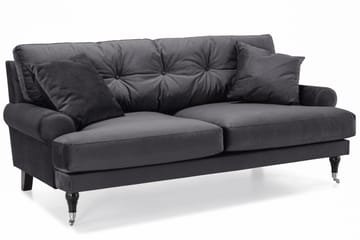 Andrew Sofagruppe 2-seter Sofa + Lenestol + Fotskammel i Fløyel - Mørk grå - Møbler - Sofaer - Sofagrupper - Howard sofagruppe