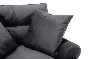 Andrew Sofagruppe 2-seter Sofa + Lenestol + Fotskammel i Fløyel - Mørk grå - Møbler - Sofaer - Sofagrupper - Howard sofagruppe