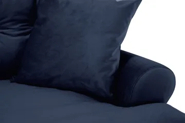 Andrew Sofagruppe 2-seter Sofa + Lenestol + Fotskammel i Fløyel - Blå - Møbler - Sofaer - Sofagrupper - Howard sofagruppe