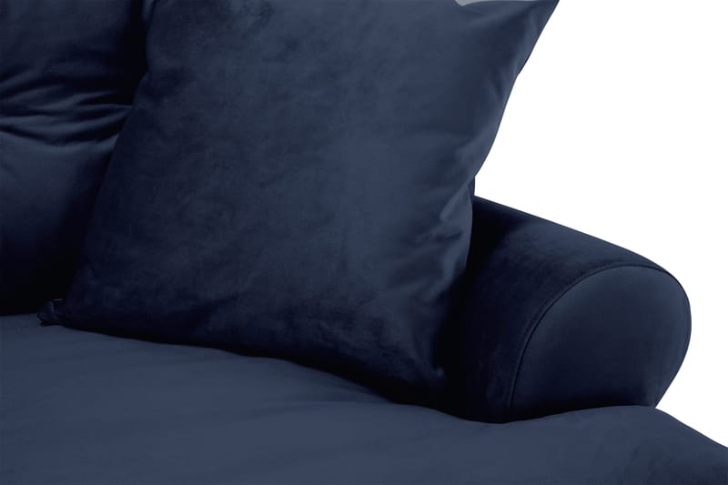 Andrew Sofagruppe 2-seter Sofa + Lenestol + Fotskammel i Fløyel - Blå - Møbler - Sofaer - Sofagrupper - Howard sofagruppe