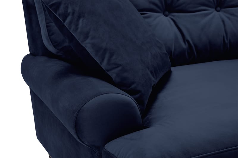 Andrew Sofagruppe 2-seter Sofa + Lenestol + Fotskammel i Fløyel - Blå - Møbler - Sofaer - Sofagrupper - Howard sofagruppe