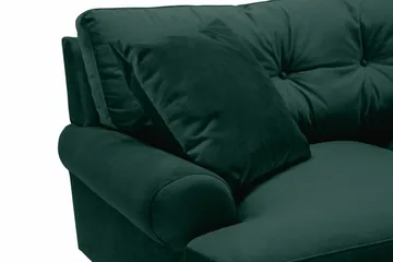 Andrew Sofagruppe 2-seter Sofa + Lenestol + Fotskammel i Fløyel - Grønn - Møbler - Sofaer - Sofagrupper - Howard sofagruppe
