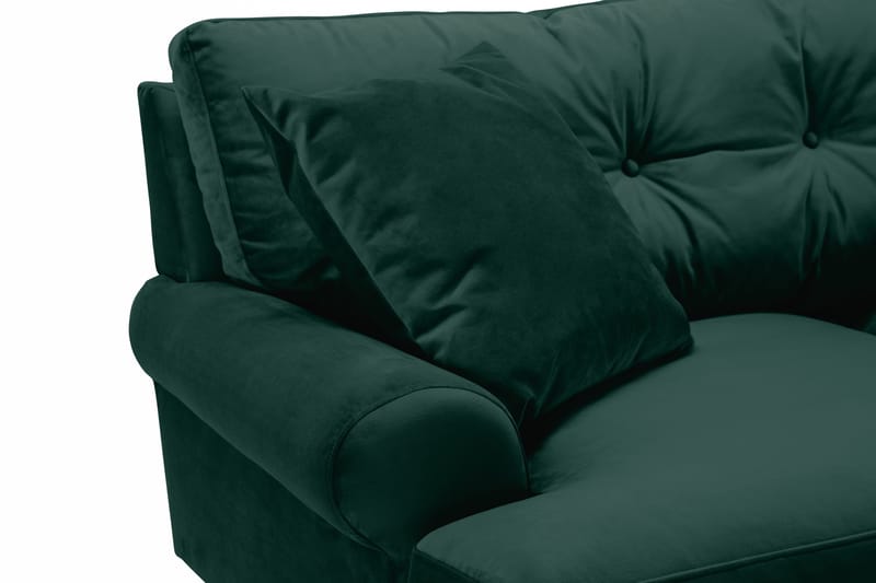 Andrew Sofagruppe 2-seter Sofa + Lenestol + Fotskammel i Fløyel - Grønn - Møbler - Sofaer - Sofagrupper - Howard sofagruppe