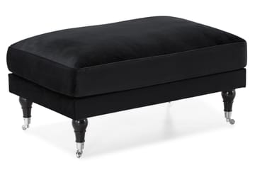 Andrew Sofagruppe 2-seter Sofa + Lenestol + Fotskammel i Fløyel - Svart - Møbler - Sofaer - Sofagrupper - Howard sofagruppe