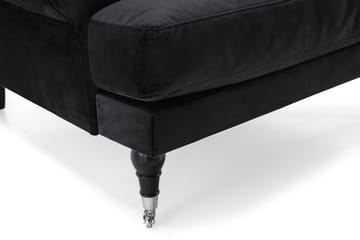 Andrew Sofagruppe 2-seter Sofa + Lenestol + Fotskammel i Fløyel - Svart - Møbler - Sofaer - Sofagrupper - Howard sofagruppe