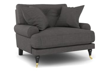 Andrew Sofagruppe 2-seter Sofa + Lenestol + Fotskammel i Stoff - Mørk grå - Møbler - Sofaer - Sofagrupper - Howard sofagruppe