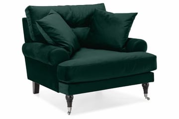 Andrew Sofagruppe 3-seter + 2-seter Sofa + Lenestol + Fotskammel i Fløyel - Grønn - Møbler - Sofaer - Sofagrupper - Howard sofagruppe