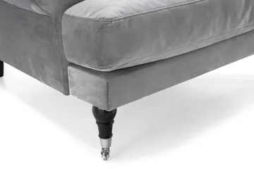 Andrew Sofagruppe 3-seter + 2-seter Sofa + Lenestol + Fotskammel i Fløyel - Lys grå - Møbler - Sofaer - Sofagrupper - Howard sofagruppe