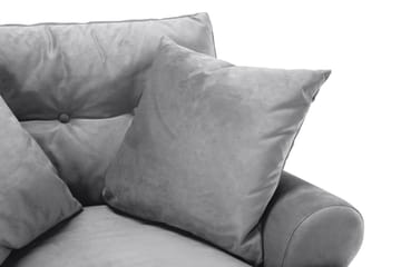 Andrew Sofagruppe 3-seter + 2-seter Sofa + Lenestol + Fotskammel i Fløyel - Lys grå - Møbler - Sofaer - Sofagrupper - Howard sofagruppe
