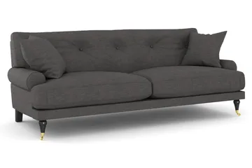 Andrew Sofagruppe 3-seter + 2-seter Sofa + Lenestol + Fotskammel i Fløyel - Mørk grå - Møbler - Sofaer - Sofagrupper - Howard sofagruppe