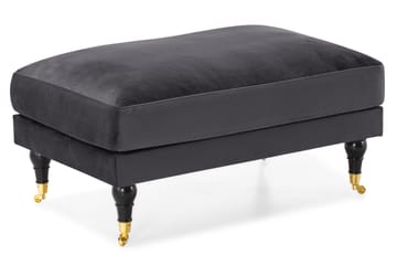 Andrew Sofagruppe 3-seter + 2-seter Sofa + Lenestol + Fotskammel i Fløyel - Mørk grå - Møbler - Sofaer - Sofagrupper - Howard sofagruppe