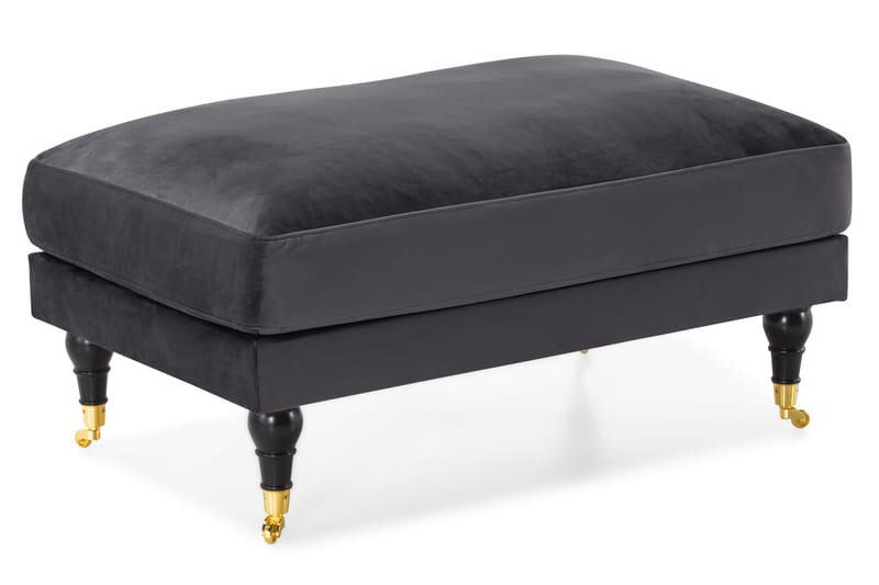 Andrew Sofagruppe 3-seter + 2-seter Sofa + Lenestol + Fotskammel i Fløyel - Mørk grå - Møbler - Sofaer - Sofagrupper - Howard sofagruppe