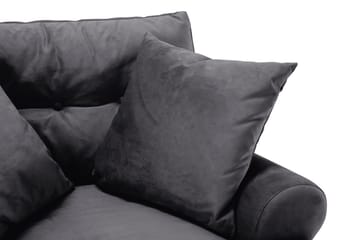 Andrew Sofagruppe 3-seter + 2-seter Sofa + Lenestol + Fotskammel i Fløyel - Mørk grå - Møbler - Sofaer - Sofagrupper - Howard sofagruppe