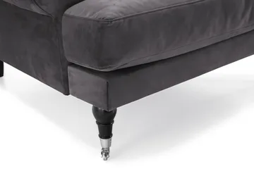 Andrew Sofagruppe 3-seter + 2-seter Sofa + Lenestol + Fotskammel i Fløyel - Mørk grå - Møbler - Sofaer - Sofagrupper - Howard sofagruppe