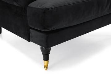 Andrew Sofagruppe 3-seter + 2-seter Sofa + Lenestol + Fotskammel i Fløyel - Svart - Møbler - Sofaer - Sofagrupper - Howard sofagruppe