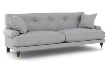 Andrew Sofagruppe 3-seter + 2-seter Sofa + Lenestol + Fotskammel i Stoff - Grå - Møbler - Sofaer - Sofagrupper - Howard sofagruppe