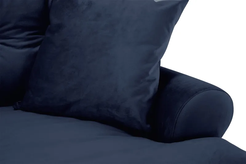 Andrew Sofagruppe 3-seter + 2-seter Sofa + Lenestol + Fotskammel i Fløyel - Blå - Møbler - Sofaer - Sofagrupper - Howard sofagruppe