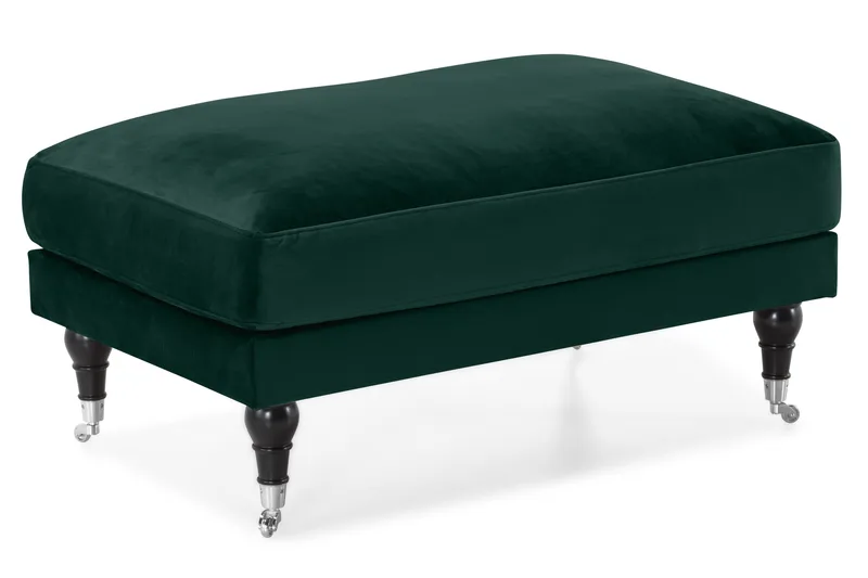 Andrew Sofagruppe 3-seter + 2-seter Sofa + Lenestol + Fotskammel i Fløyel - Grønn - Møbler - Sofaer - Sofagrupper - Howard sofagruppe