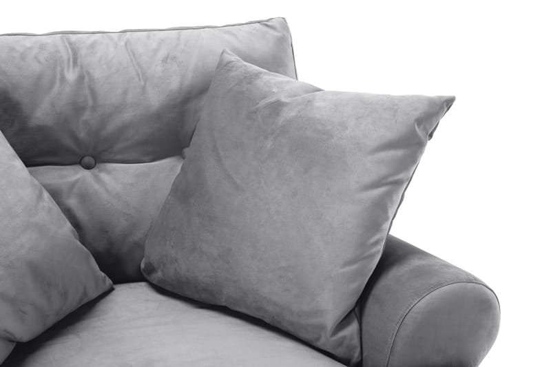 Andrew Sofagruppe 3-seter + 2-seter Sofa + Lenestol + Fotskammel i Fløyel - Lys grå - Møbler - Sofaer - Sofagrupper - Howard sofagruppe