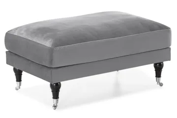Andrew Sofagruppe 3-seter + 2-seter Sofa + Lenestol + Fotskammel i Fløyel - Lys grå - Møbler - Sofaer - Sofagrupper - Howard sofagruppe