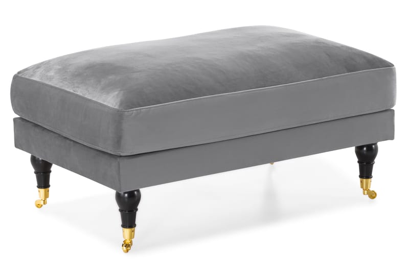 Andrew Sofagruppe 3-seter + 2-seter Sofa + Lenestol + Fotskammel i Fløyel - Lys grå - Møbler - Sofaer - Sofagrupper - Howard sofagruppe