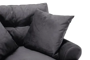 Andrew Sofagruppe 3-seter + 2-seter Sofa + Lenestol + Fotskammel i Fløyel - Mørk grå - Møbler - Sofaer - Sofagrupper - Howard sofagruppe