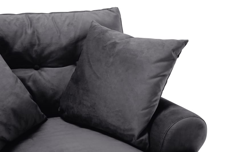 Andrew Sofagruppe 3-seter + 2-seter Sofa + Lenestol + Fotskammel i Fløyel - Mørk grå - Møbler - Sofaer - Sofagrupper - Howard sofagruppe